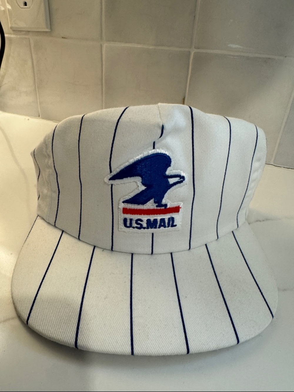 U.S. Mail White Pinstripe Postal Baseball Cap